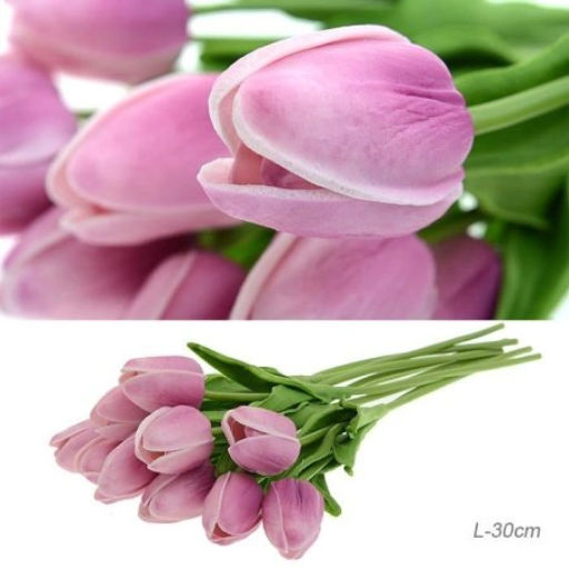 Цветок искусственный Тюльпан 30 см розово-фиолетовые / 1205 /уп 10/200/1200/ латэкс - Галеонтрейд фото 2