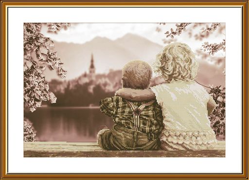 Набор для вышивания Нова Слобода СВ 3208 Младший брат 41 х 27.3 см