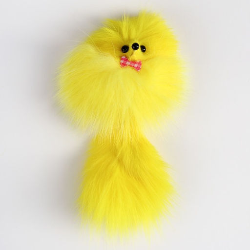 Мышь из натурального меха, до 11 см с хвостом, жёлтая - Simaland фото 2