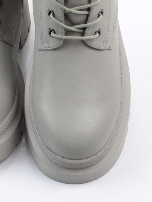 04-PAS70-3Z GRAY/GREEN Ботинки зимние женские (натуральная кожа, 100% шерсть)