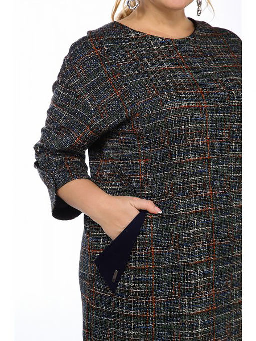 Платье для офиса под твид больших размеров - Almond фото 4