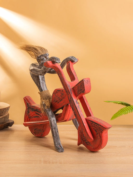 Сувенир «Абориген байкер», 35×15×30 см, дерево