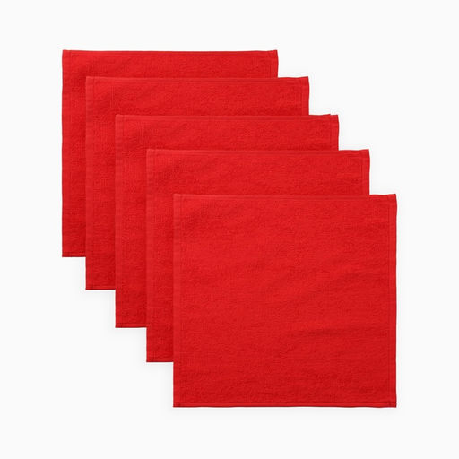 Махровые полотенца Этель. Джингл белз, 30?30 см - 5 шт., хлопок 100%, красный