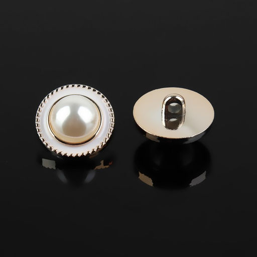 Набор пуговиц на ножке, d = 21.5 мм, 5 шт, цвет жемчужный/золотой