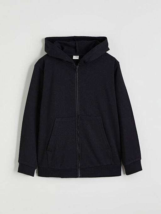 Kap??onlu Erkek ?ocuk Fermuarl? Sweatshirt