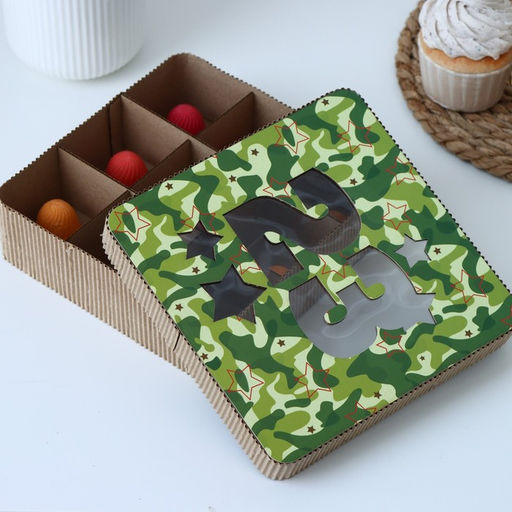 Коробка подарочная, кондитерская упаковка 23 февраля, 18?18?5 см