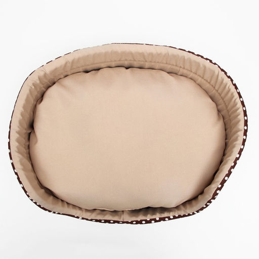 Лежанка Горошек, 49 х 36 х 17 см, бязь, коричневая - Пижон фото 3