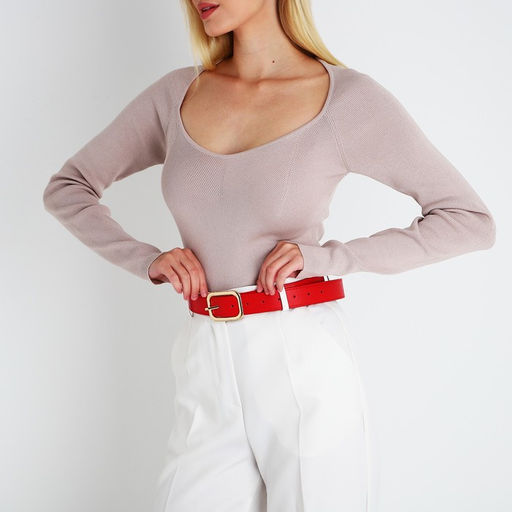 Ремень женский, ширина 3,3 см, пряжка металл, цвет красный - Simaland фото 3