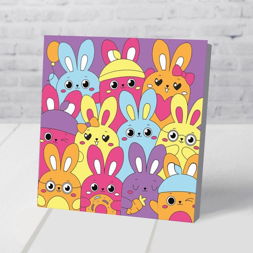 Картина по номерам на подставке Милые зайчата 15 15 см - Школа талантов фото 4