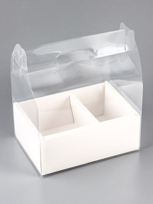 Коробка под десерт и цветы, белая, 26.5×17×22.5 см