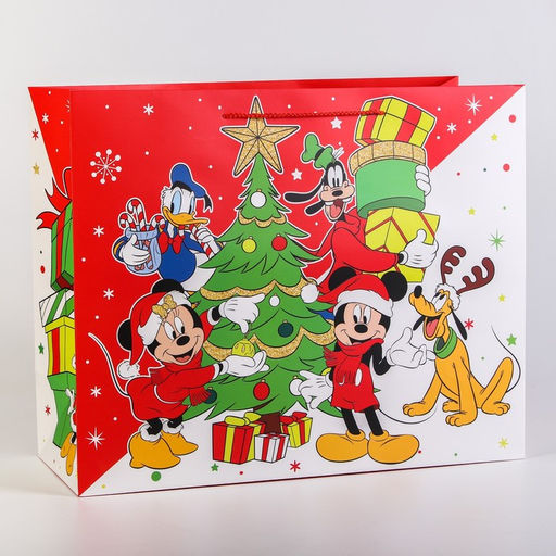 Пакет подарочный новогодний «С Новым годом!», 40×49×19 см, упаковка, Микки Маус