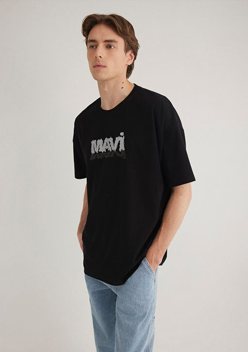 Mavi Logo Bask?l? Siyah Tisort  фото 3