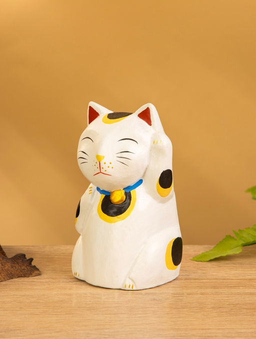 Сувенир «Кошка Неко», 6×6×11 см, дерево, белый