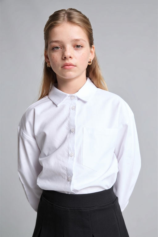 %100 Pamuk Regular Fit Uzun Kollu Oxford G_mlek K_z _ocuk - Defacto фото 3