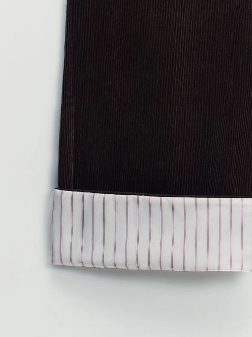 Хлопковые брюки с контрастным отворотом / Zarina фото 8