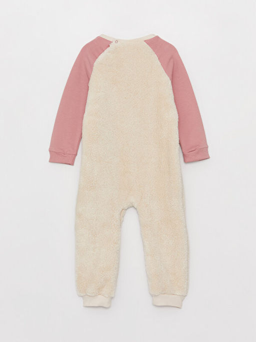 Bisiklet Yaka Uzun Kollu Nak?? Detayl? Pel?? K?z Bebek Tulum - Waikiki фото 3