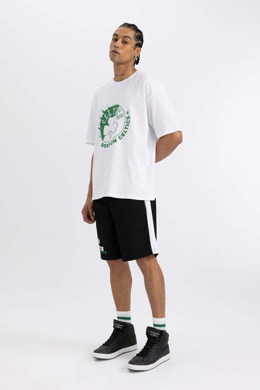 DeFactoFit Короткие шорты из плотной ткани свободного покроя NBA Boston Celtics  фото 3