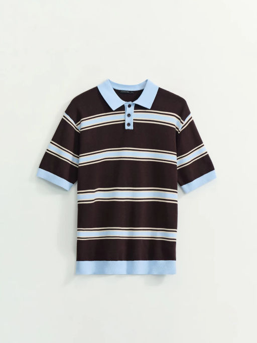 Джемпер поло в полоску / Zarina  фото 8