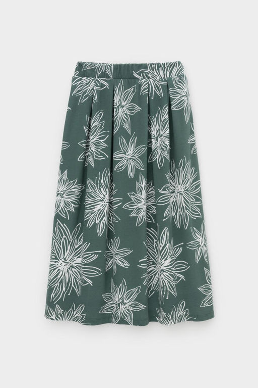 ЕВТ 7013/зеленый,крупные астры юбка жен