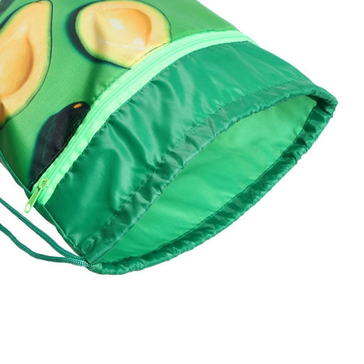 Мешок для обуви с карманом 420 х 340 мм, Calligrata МСО-7С, (мягкий полиэстер, плотность 210D), Ежик с Авокадо зеленое  фото 4