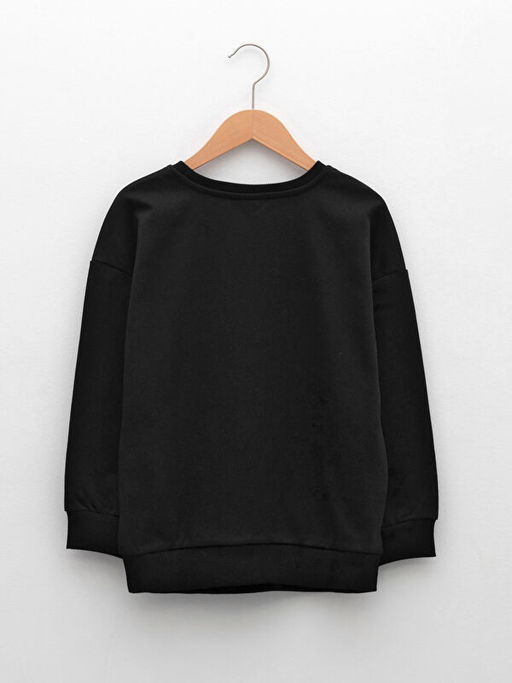 Bisiklet Yaka Bask?l? Uzun Kollu K?z ?ocuk Sweatshirt - Waikiki фото 2