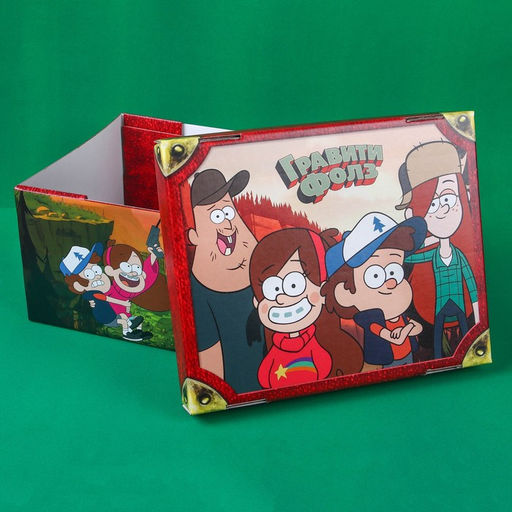 Коробка подарочная складная с крышкой, 31х25,5х16, Гравити Фолз