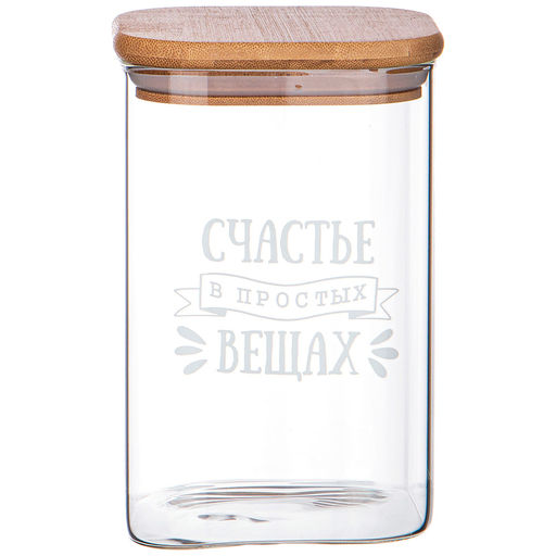 ЕМКОСТЬ ДЛЯ СЫПУЧИХ ПРОДУКТОВ AGNESS NATIVE 1100 МЛ 10*10*15 СМ. ЦВЕТ: ПРОЗРАЧНЫЙ