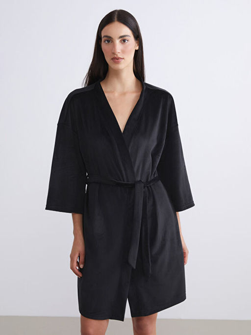 ?al Yaka Kadife Kad?n Sabahl?k