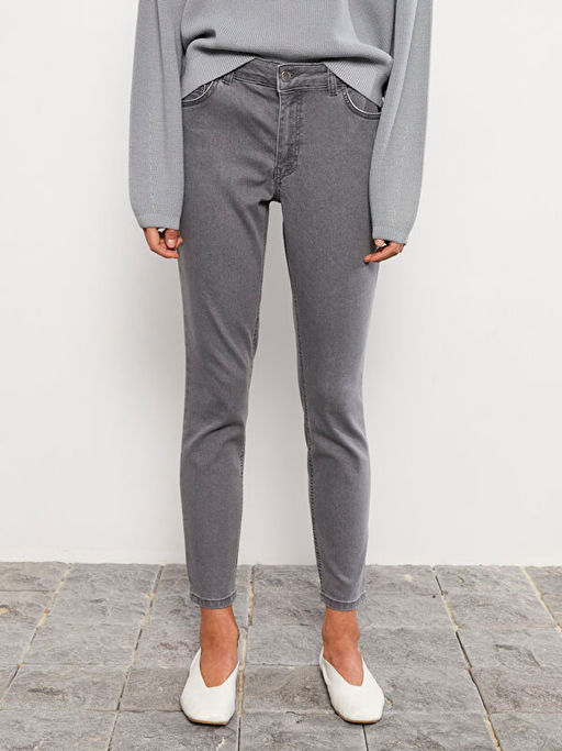 Kad?n Normal Bel Mercury Skinny Fit D?z Jean Pantolon