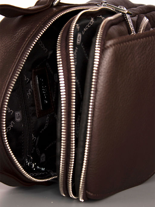 LACCOMA рюкзак 18148-коричневый натуральная кожа полиэстр  фото 4
