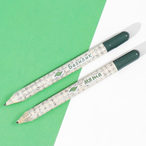 Набор для выращивания, карандаши подарочные «Базилик + Мята», mini, простые чернографитные, 2 шт.