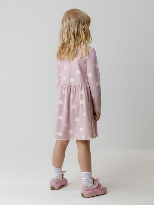 КР 5836/розовый лед,сердечки к599 платье для дев