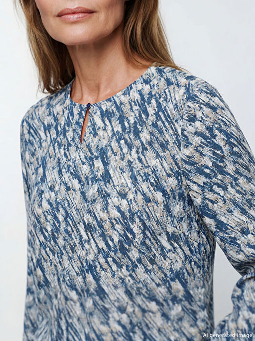 Bisiklet Yaka Desenli Bluz