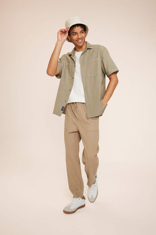 Габардиновые брюки прямого кроя Relax Fit