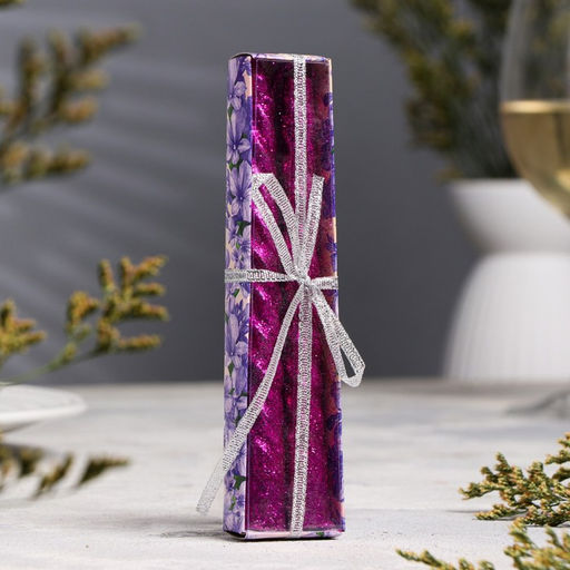 Набор свечей витых, 1.5×15 см, 2 шт., блестки, сиреневый