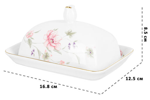 Масленка 16,8*12,5*8,5 см Диана, фарфор, NEW BONE CHINA - Elan gallery фото 2
