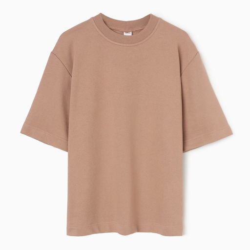 Футболка мужская из органического хлопка MINAKU REGULAR FIT: бежевая, р-р 56