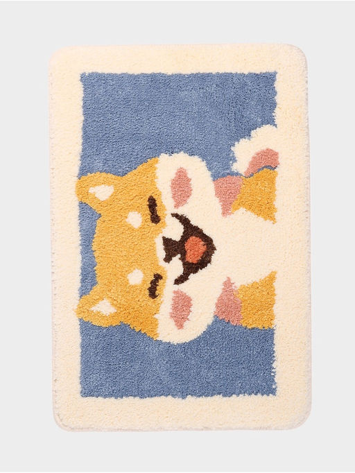 Коврик Доляна Корги, 4060 см, микрофибра, синий  фото 2