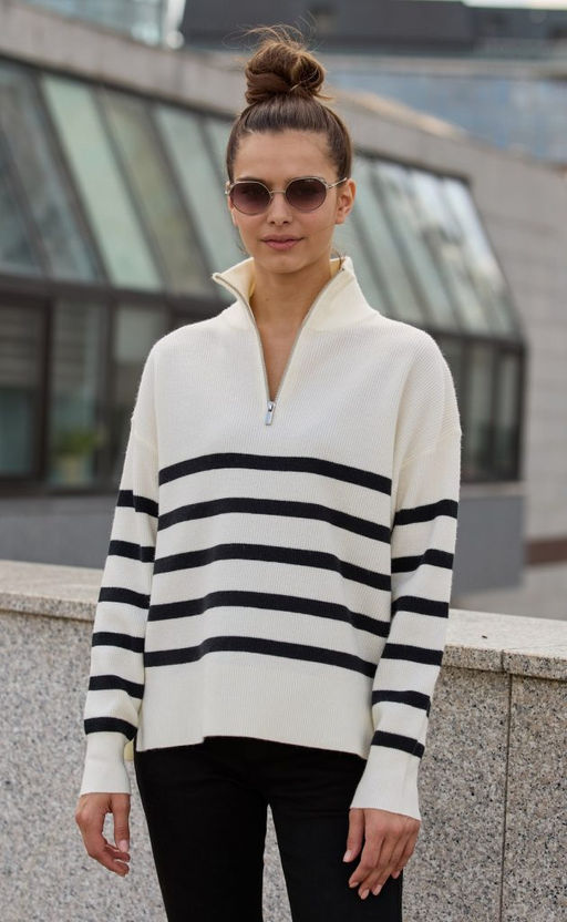 Джемпер F322-15115 white-black - Fine joyce фото 2