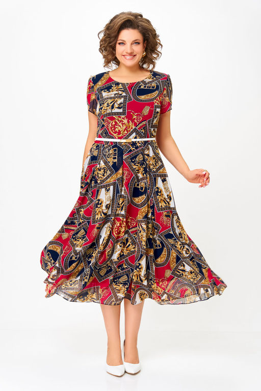 Платье Swallow 843.4 сине-бело-красный принт фото 5