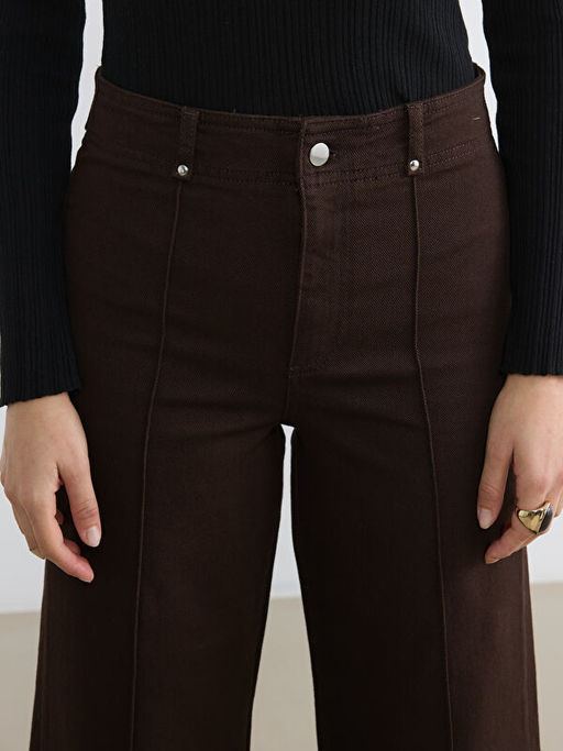 Y?ksek Bel Wideleg Kad?n Jean Pantolon