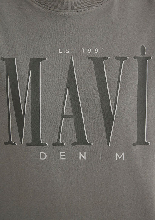 Mavi Logo Bask?l? Gri Tisort  фото 7
