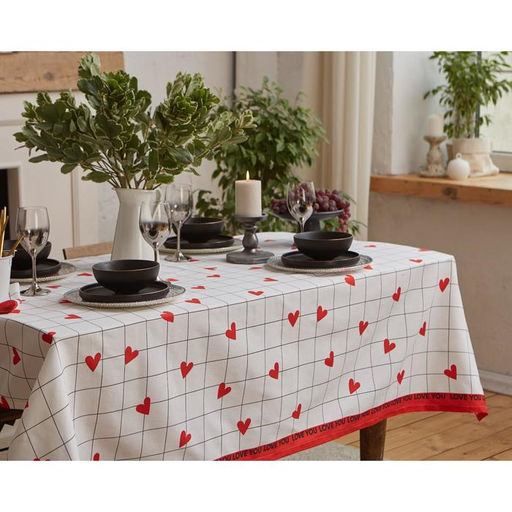 Скатерть Этель Love is 149х180см, 100% хлопок, саржа 190 г/м2  фото 6