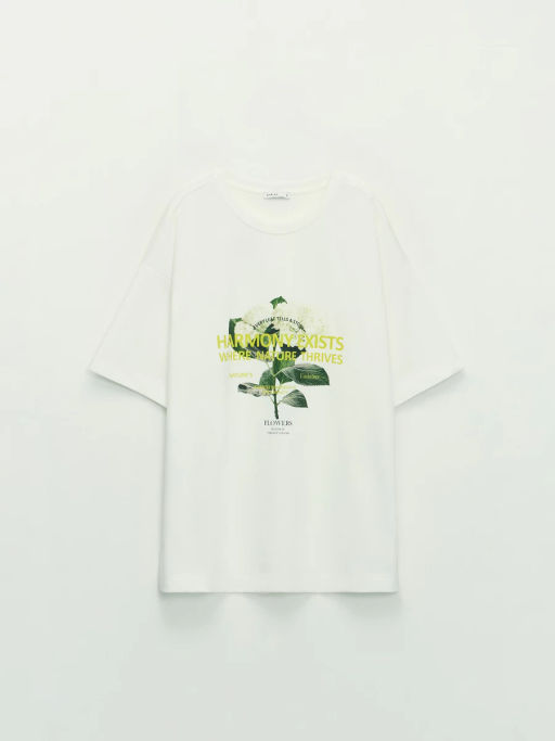 Футболка из хлопка с принтом / Zarina  фото 7