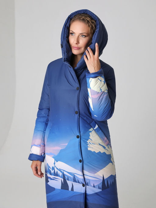 24406 Пальто двухстороннее синий - Dizzyway фото 3