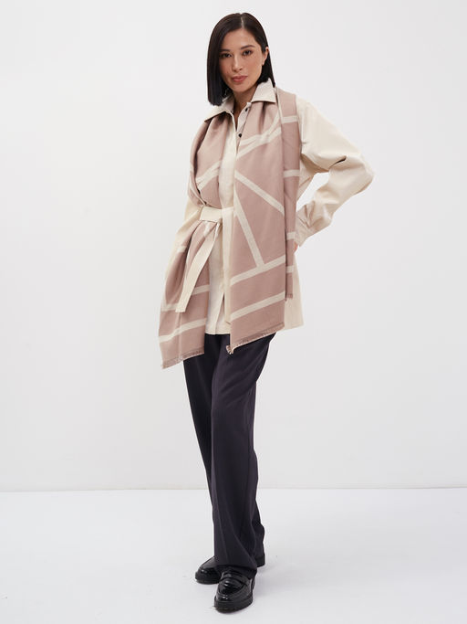 В составе шерсть и кашемир! теплый двусторонний палантин - Tantino фото 2