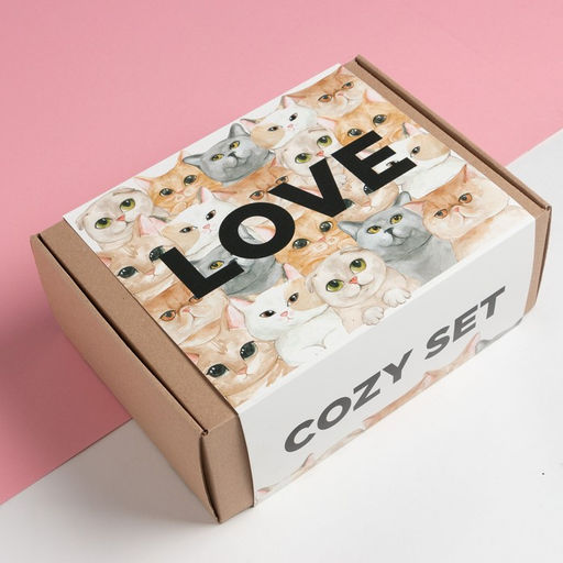 Набор подарочный женский «Этель» Cozy set, плед 75×100 см, носки 36-39 (23-25 см), маска для сна