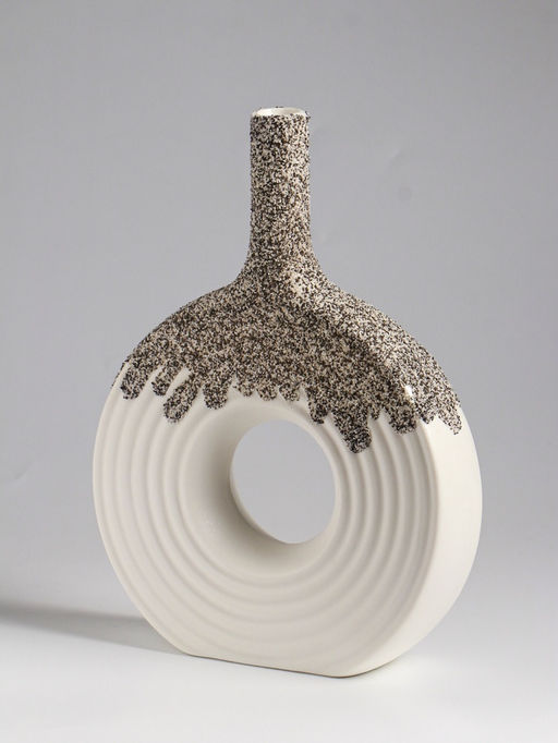 Ваза «Паскуаль», 26.5×20 см, керамика, бело-серая