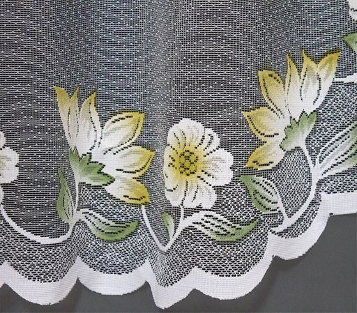 Готовые шторы арт. 9168, Hanka (Ханка), зеленый рисунок, 300 см ширина X 180 см высота, на универсальной шторной ленте - Haft фото 2