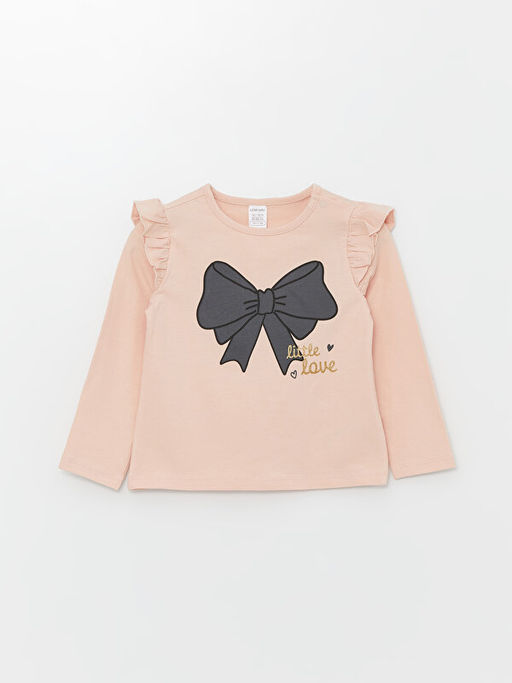 Bisiklet Yaka Uzun Kollu Nak??l? K?z Bebek Bluz 2li - Waikiki фото 2